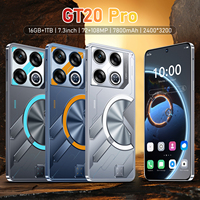 Teléfono Inteligente Android 2026 GT 20 Pro, Pantalla de 7.3 Pulgadas, 16+1TB, 7800mAh, 5G LTE, 10 Núcleos, Teléfono Empresarial, Cámara HD, Desbloqueo Facial