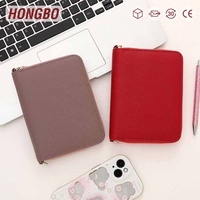 Hongbo meilleur vendeur 24 couleurs A7 galet cuir Zippy Budget classeur portefeuille personnalisé bureau/école mouche feuille bracelet anneau classeur sac