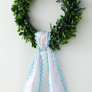 Ruban de décoration en coton monogrammé avec nœud mignon, nouveau ruban blanc vierge pour bouquet, décoration de porte pour Halloween et fêtes - Product Image 2
