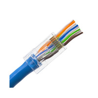 Connecteur de câble réseau Cat6 Cat5 UTP 8P8C à passage direct, connecteur modulaire réseau Cat 6
