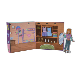 Nueva <span class=keywords><strong>casa</strong></span> <span class=keywords><strong>de</strong></span> muñecas <span class=keywords><strong>de</strong></span> vestir para niñas Creative My Wardrobeand Magnet Dress up Doll Game Box Set para regalos <span class=keywords><strong>de</strong></span> niñas - Product Image 1
