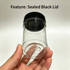 Großhandel Transparente Flip-Top-Flasche Gewürzdose Küche Outdoor Grill 100ml 250ml Pfefferpulver Salz Zucker Plastikdose Verpackung - Product Image 4