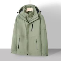 MAYYOUNG Veste d'hiver sportive personnalisée pour hommes 3-en-1 Doublure détachable Grande taille Coupe-vent imperméable à capuche canard Zip-up Respirant
