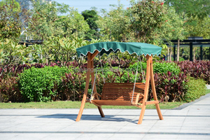 Nouveaux produits étanche 2 sièges meubles en bois massif Resort hôtel arrière-cour suspendu extérieur patio jardin balançoire chaise - Product Image 6