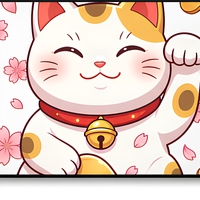 Tapis de souris de jeu Anime Maneki Neko, grand tapis de souris en tissu doux, tapis de bureau large, motif personnalisé