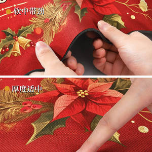 Alfombra de Baño con Estampado Navideño, Diseño de Gorro de Santa Rojo, Antideslizante, Rectangular, Absorbente, de Cuero, Novedosa, para Ducha - Product Image 4