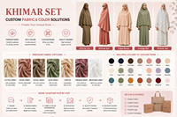 Ensemble Khimar et Abaya Premium Personnalisé 2 Pièces en Jersey Doux Extensible Couvrant Entièrement Tenue de Prière Musulmane Modeste pour Femme Vente en Gros