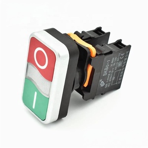 SKB0-PR11 22mm 10A màu xanh lá cây và màu đỏ đa 2 cách Đôi Phím đôi vị trí bắt đầu và dừng đẩy nút chuyển đổi mà không cần ánh sáng - Product Image 4