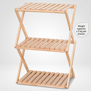 Étagère de rangement en bois naturel à 2/3/4 niveaux – Meuble à chaussures et organisateur de vêtements pour buanderie et salon - Product Image 2