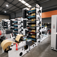 Machine d'impression automatique d'autocollants, presse flexographique à 7 couleurs de type empilable, rouleau à rouleau pour étiquettes adhésives