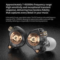 KZ EDZ Earbud In-Ear Gaming Berkabel dengan Mikrofon, Bass HiFi, Peredam Ganda Frekuensi Lebar, Headphone IEM