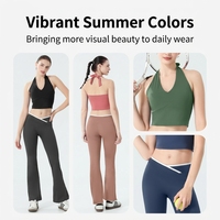 Ensemble de yoga 2 pièces pour femme, haut push-up imprimé, séchage rapide, sans couture, tenue de sport premium pour la gym