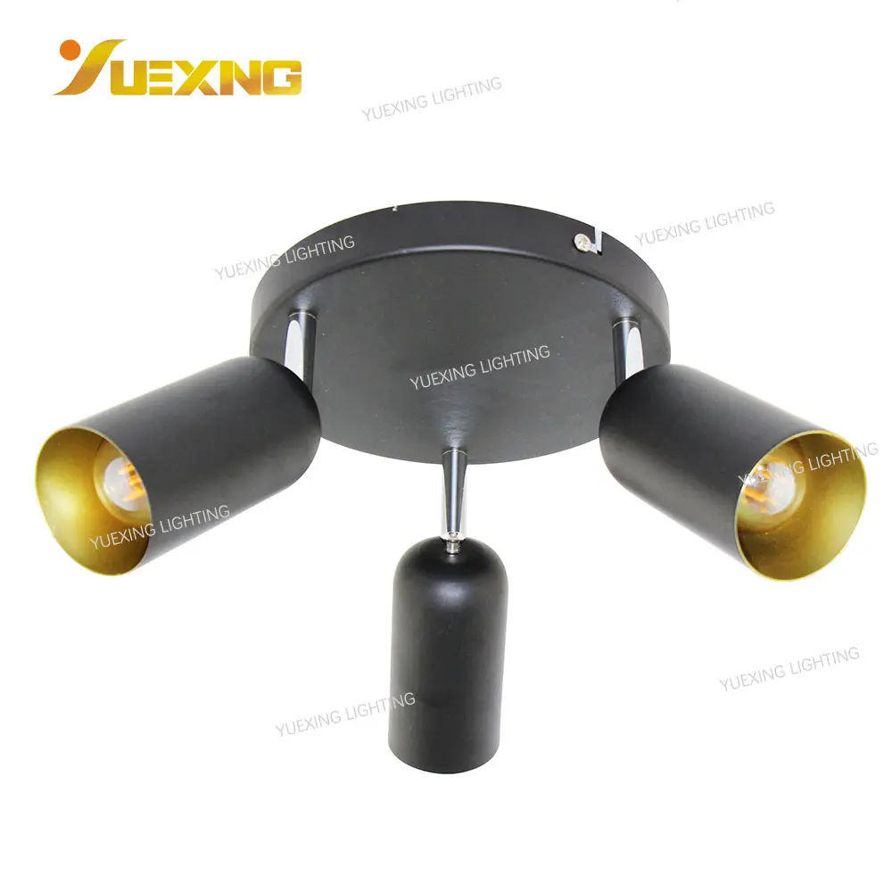 Nhà Máy Giá mini trong nhà chiếu sáng nhà E14 Đen 3 * max9w vòng sắt LED trần ánh sáng Spotlight