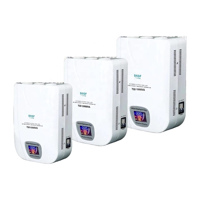 SHGF Wall Mounted Single Phase AC Copper Input 90V-250V Output 220V Servo Stabilizer 5kVA Automatic Voltage Regulator SVC