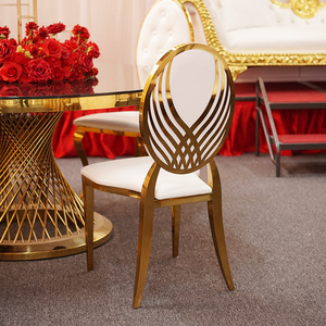 Sedia da Banchetto Moderna di Lusso in Acciaio Inossidabile, Impilabile e Resistente per Soggiorno, Matrimoni, Eventi, Feste, Ristoranti, Hotel, Sale e Banchetti - Product Image 3