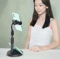 Support de téléphone portable rotatif et évolutif, support de tablette de bureau, rotation à 360° pour diffusion en direct, prise de vue aérienne, base ronde