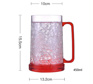 Hign chất lượng đôi tường Gel Frosty tủ đông đá cốc làm mát 16oz nhựa bia Mug với xử lý - Product Image 5