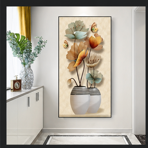 Stampa Artistica Floreale Colorata in Lega di Alluminio, Quadro Botanico per Hall di Hotel, Sale da Pranzo e Interni Residenziali - Product Image 1
