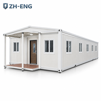 Grande maison modulaire extensible avec panneaux sandwich en acier pour villa familiale, atelier, entrepôt, bureau de chantier (20 pieds)