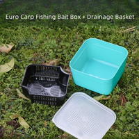 2025 nouvelle marque cadre intérieur boîte à appâts avec panier de vidange support de ver de terre boîte de rangement d'appâts vivants pour la pêche à la carpe