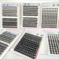 Cils en éventail faits à la main, épaisseur 0,07 mm, extensions de cils DIY, base pointue, 10, 12, 14, 16 mm