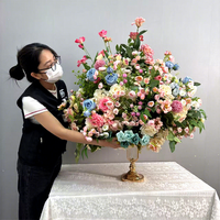 Gladde fabrieksuitverkoop kleurrijke kunstbloemen centerpiece bruiloftdecoratie zijden bloemenarrangement bloemenbal