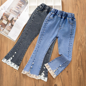 <span class=keywords><strong>Jeans</strong></span> in Denim di Cotone per Ragazze, Stile Casual Primaverile e Autunnale, Design Bohémien Stampato per Ragazze Più Mature - Product Image 1