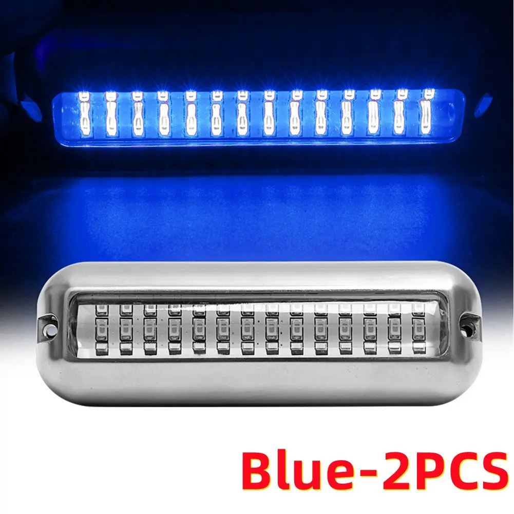 42 LEDs IP68 Edelstahl LED Unterwasserboot Rundleuchte, Dock-Deck-Innenleuchte für Boot Yacht RV 2 Stück/Pack