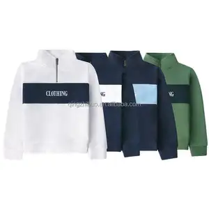 Qingzhihuo factory winter fleece quarter zip sweater pullover custom logo half zipper polar fleece mens oversize sweatshirt