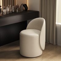Tabouret de maquillage moderne en tissu GEDO pour la maison, chaise rotative avec dossier pour chambre, dressing, manucure simple ou salle à manger