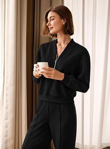 Custom Logo <strong>Women's</strong> 2-piece Set Autumn <strong>Travel</strong> <strong>Clothes</strong> Comfortable Sportswear Wide-leg Pants Ladies' Casual Suit - Product Image 3