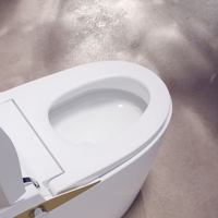 Nouvel arrivage : Siège de toilette électrique chauffant autonettoyant intelligent avec télécommande, cuvette carrée, siphon en S, chasse d'eau automatique et bidet intégré