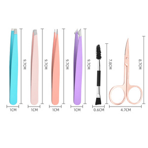 Juego de 4 Tijeras Curvas de Acero Inoxidable con Punta Puntiaguda para Cejas y Pestañas, Herramientas de Belleza - Product Image 4