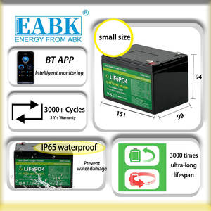 Elettrodomestici, utensili elettrici, sistema solare, luce di emergenza EBAK 12.8V 12Ah litio ferro fosfato batteria 153.6Wh 3000 + cicli - Product Image 1