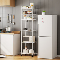 Étagères de rangement de cuisine multi-niveaux, organisateur de micro-ondes, étagères mobiles du sol au plafond, organisateur de casseroles