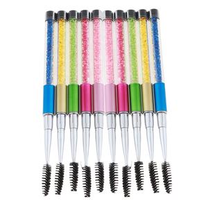 Diamante belleza cejas pestañas retráctil cepillo de la máscara rimel varita cepillo con tapa para las pestañas - Product Image 4