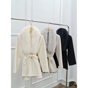 Nuovo <span class=keywords><strong>Cappotto</strong></span> Invernale 2025 in Pelliccia di Volpe a Lunghezza Media con Cintura, <span class=keywords><strong>Cappotto</strong></span> in <span class=keywords><strong>Lana</strong></span> e Cashmere Double-Face da <span class=keywords><strong>Donna</strong></span>, Effetto Snellente - Product Image 2