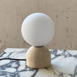 Lámpara de mesa de mármol estilo nórdico LED E27 con interruptor para iluminación ambiental de dormitorio y sala de estar - Product Image 4