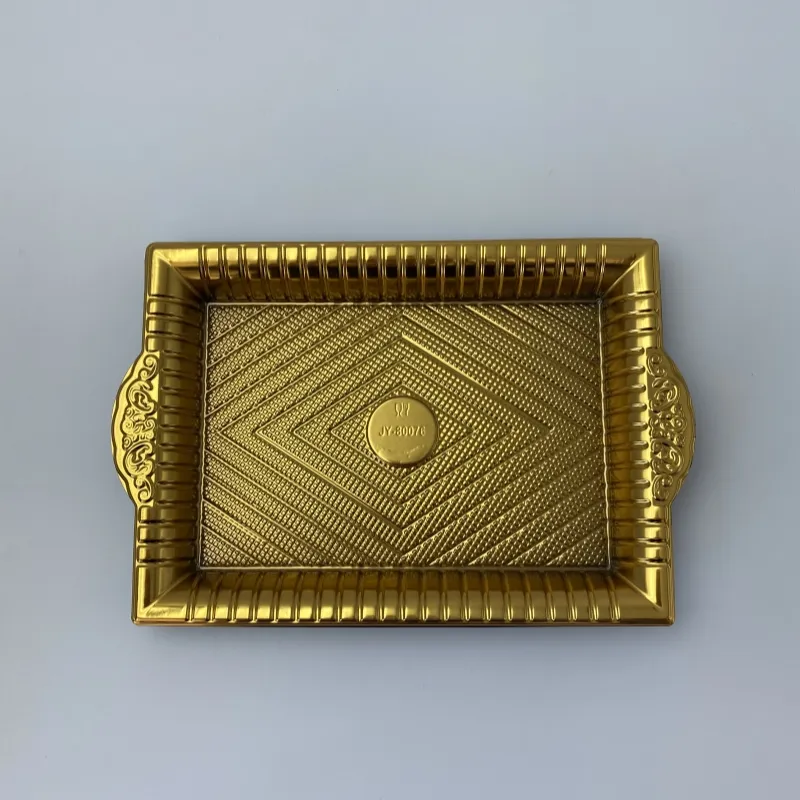 थोक सोने के प्लास्टिक खाद्य कंटेनर आयताकार स्नैक पैकिंग बॉक्स के साथ केक के लिए स्पष्ट होंठ प्लास्टिक कंटेनर पैक बॉक्स