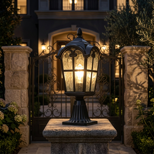 Lámpara de Poste LED Eléctrica de Aluminio con Ahorro de Energía IP65, Luces de Jardín para Exteriores, Lámpara de Estilo Romano para Puerta - Product Image 2