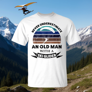 T-shirt Old Man With Ski Glider pour hommes, cadeau d'aventure en plein air - Product Image 3