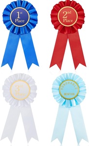<span class=keywords><strong>Ruban</strong></span> <span class=keywords><strong>de</strong></span> récompense en satin 100% polyester, écologique, lavable, simple face, pour badges <span class=keywords><strong>de</strong></span> récompenses honorifiques (1ère, 2ème, 3ème places) - Product Image 2