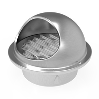 Persiennes d'air externe à paroi circulaire en acier inoxydable, couvercle de ventilation de champignon d'air étanche rond avec maille anti-insectes