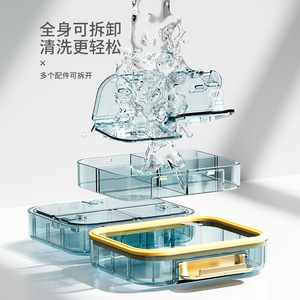 Nouveau Portable 7 compartiments pilule médecine boîte bac de <span class=keywords><strong>rangement</strong></span> pratique <span class=keywords><strong>pharmacie</strong></span> maison organisateur médicaments pour enfants deux couches - Product Image 2