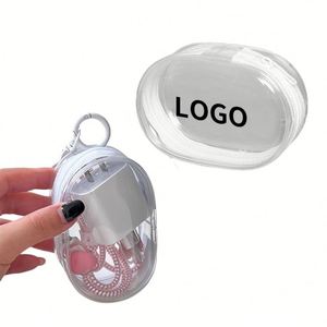 Mini Clear Display Bag Kechain Custom Logo Cute Toy Doll <b>PVC</b> Transparent Small <b>Blind</b> Box Keychain for Promotion - Product Image 1