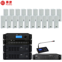 Système de sonorisation HuiDu, ensemble complet, haut-parleur colonne professionnel extérieur étanche, 70V/100V, 1200W, amplificateur de puissance radio FM 1