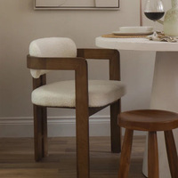 Chaise de salle à manger vintage de luxe en bois massif avec coussin en éponge pour la maison, le bureau ou la table d'entrée