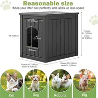 Maison pour chat d'extérieur moderne de luxe en résine solide - Abri isolé résistant aux intempéries pour jardin et cour (Noir)