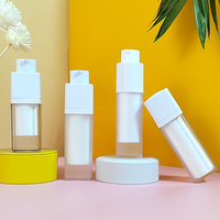 Flacon pompe sans air de luxe 15ml 30ml 50ml, carré ou rond, en plastique, pour lotion cosmétique et shampoing