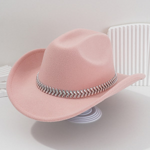 Chapeaux de cowboy <span class=keywords><strong>jazz</strong></span> unisexes style Panama avec feuilles tridimensionnelles et ceintures en strass, 100 % polyester, utilisables en toutes saisons - Product Image 5